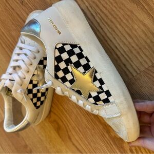 Vintage Havana Checkered Sneakers with Gold Star